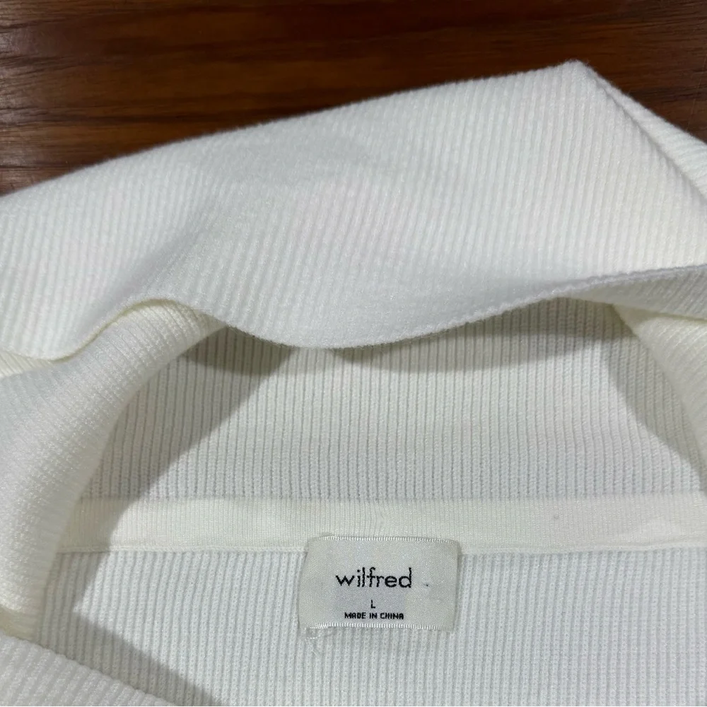 Aritzia Wilfred Nola Sweater in Light Birch Size L Wonder Yarn Slim‎ Fit Winter - Picture 6 of 11